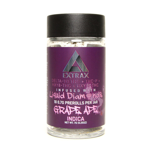 Delta Extrax Liquid Diamond Infused Pre-Rolls 7g grape ape