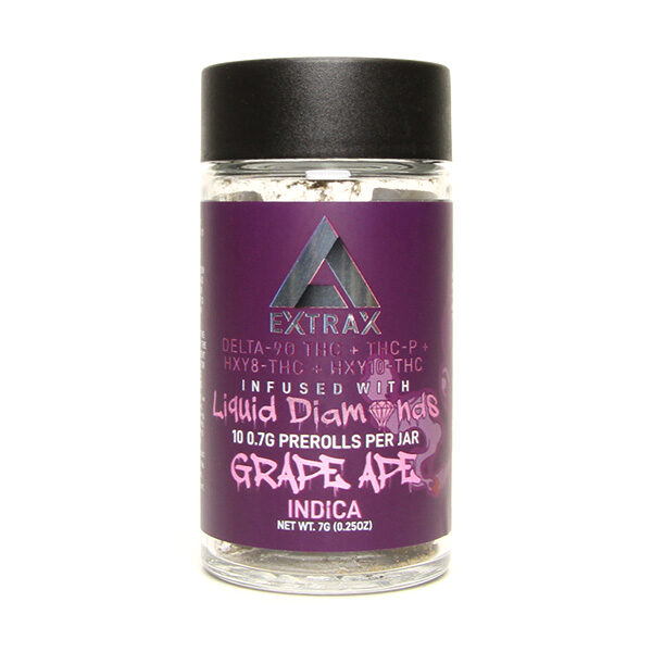 Delta Extrax Liquid Diamond Infused Pre-Rolls 7g grape ape