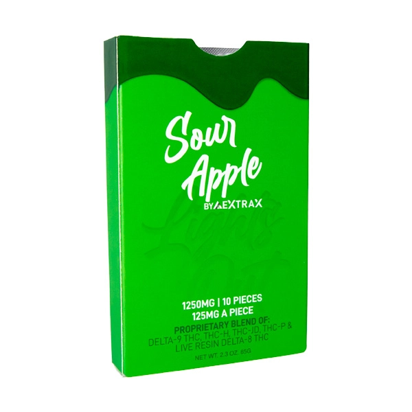 delta extrax lights out gummies 10 sour apple