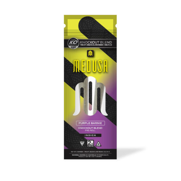 medusa knockout blend pre_roll 2g 2ct indica purple barnie