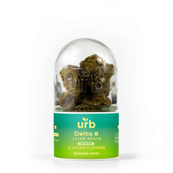 URB Delta-8 Live Resin Caviar Flower 7g banana runtz