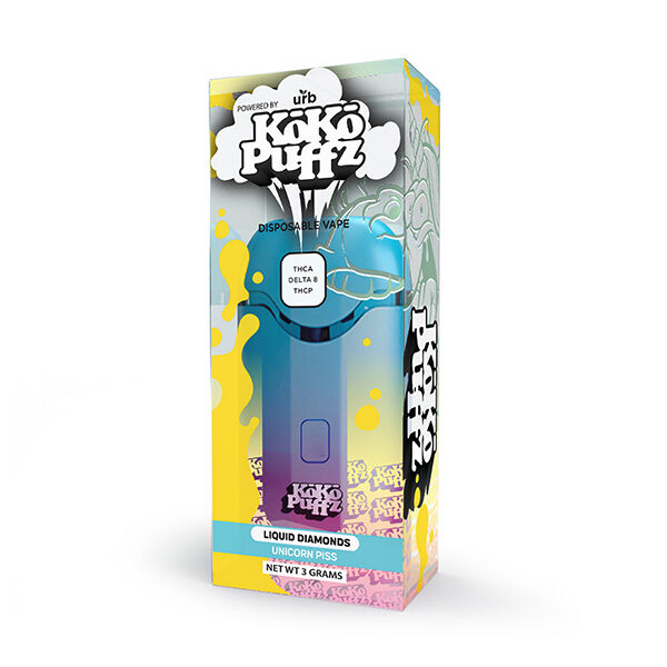 Urb Koko Puffs THC-A Liquid Diamonds Disposables 3g Unicorn Piss