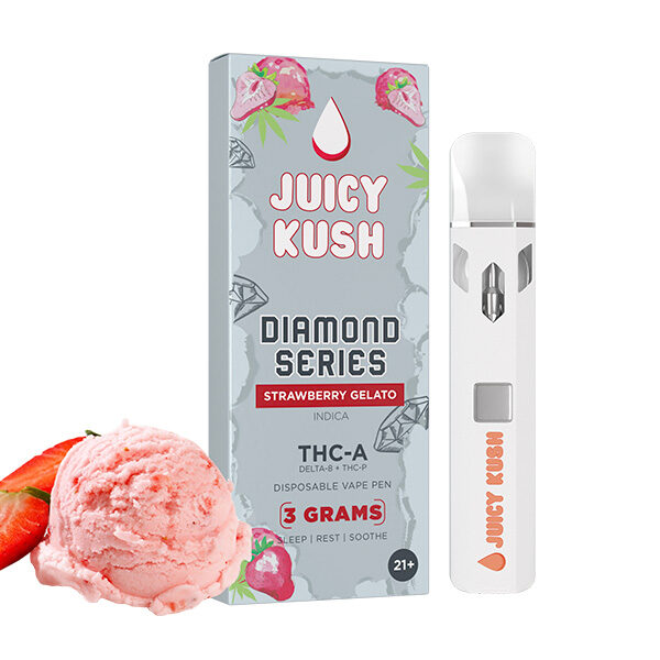 Juicy Kush THC-A Disposable Vape 3g strawberry gelato