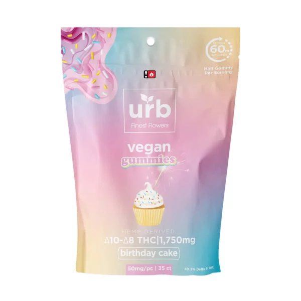 Urb Delta 8 Gummies 35ct 1750mg Birthday Cake