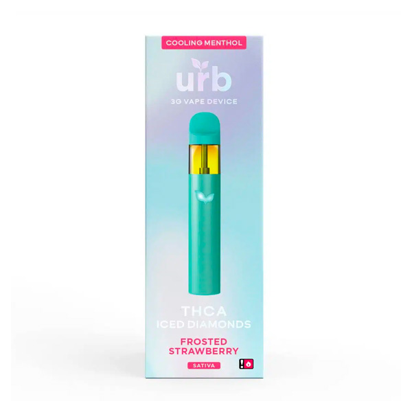 Urb THCA Iced Diamonds Disposable 3g frosted strawberry