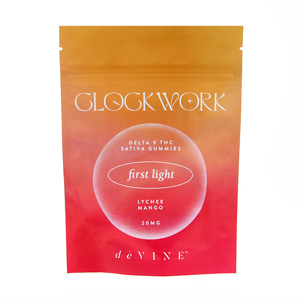 Devine Clockwork First Light D9 Gummies 300mg lychee-mango