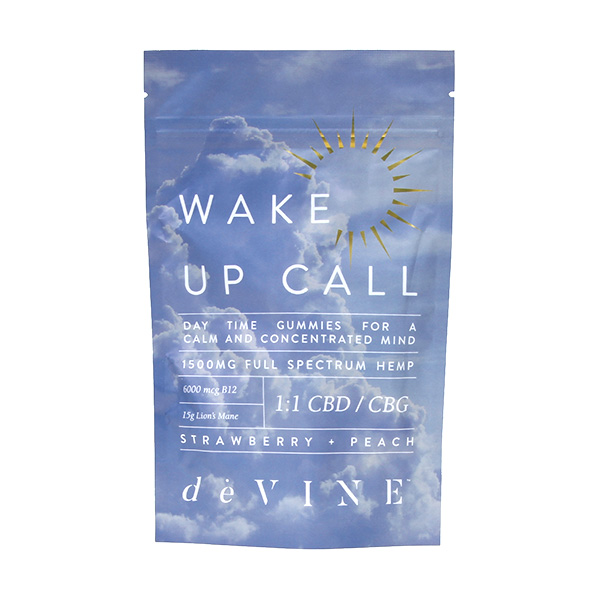 Devine Wake Up Call Day Time Gummies | 1500mg strawberry-peach