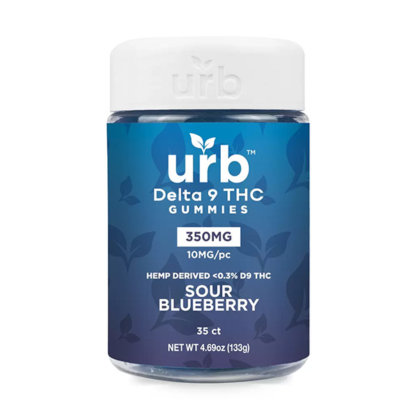 Urb D9 THC Gummies (35ct) 350mg sour blueberry