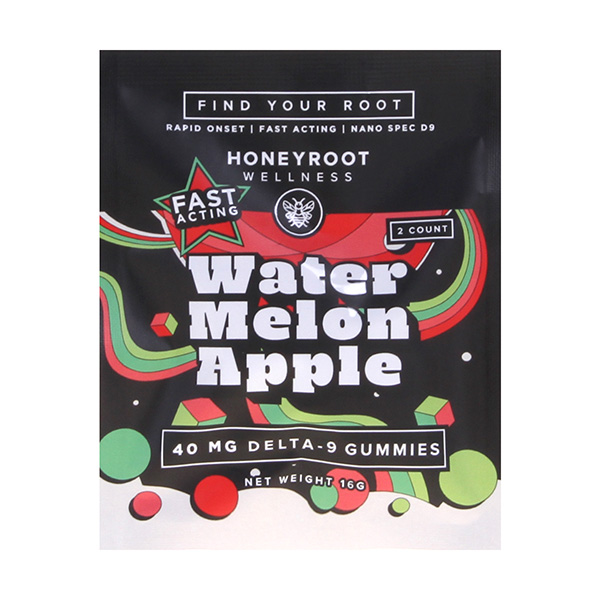honeyroot d9 40mg 2ct gummies watermelon apple
