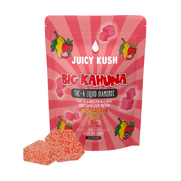 juicy kush big kahuna gummies 5000mg strawberry mango