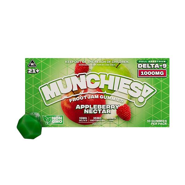 delta munchies 1000mg froot jam gummies appleberry nectar