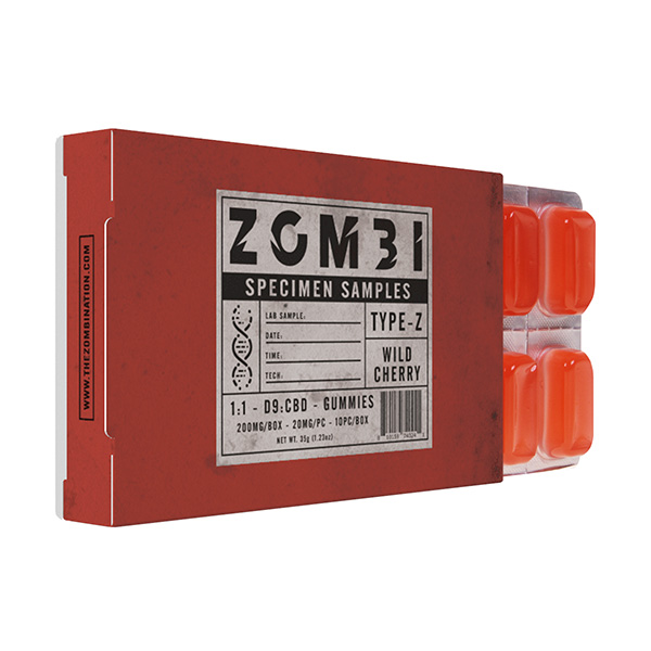 zombi d9 cbd 200mg gummies wild cherry