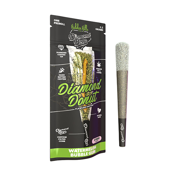 Hidden-Hills-Diamond-Donut-Pre-Rolls-2.2g-Watermelon-Bubble-Gum