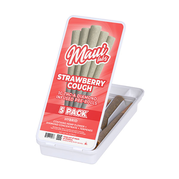 Maui-Labs-THC-A-Diamond-Infused-Pre-Rolls-5-Count-Strawberry-Cough