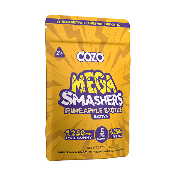 Dozo-Mega-Smashers-Gummies-(5ct)-6250mg-Pineapple-Exoticz